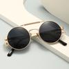 Vintage Round Frame Sunglasses, Metal Spring Prince Glasses, Reflective Colorful Men's Sunglasses, Steampunk.