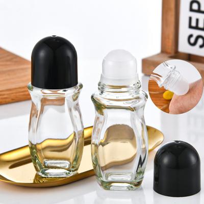 Szklana Pusta Butelka Roll-on z Kulką Masującą Szczelna Gładko Tocząca się Masaż Przezroczysty Szklany Pojemnik z Nakrętkami na Olejki Eteryczne Alkohol Balsam