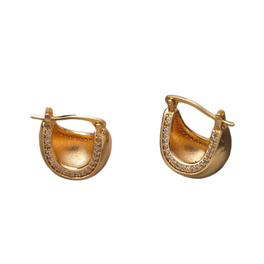 French Mid-Century Zircon Edge Ear Cuffs for Women - Non-Fading, Light Luxury, Versatile Earrings