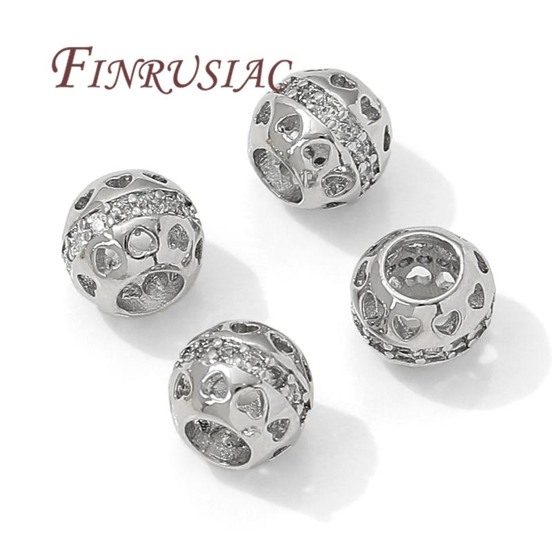 18K Gold Plated Round Ball Spacer Beads For Jewelry,Metal Bead Separators,DIY Beading Accessories,Necklace Making Supplies