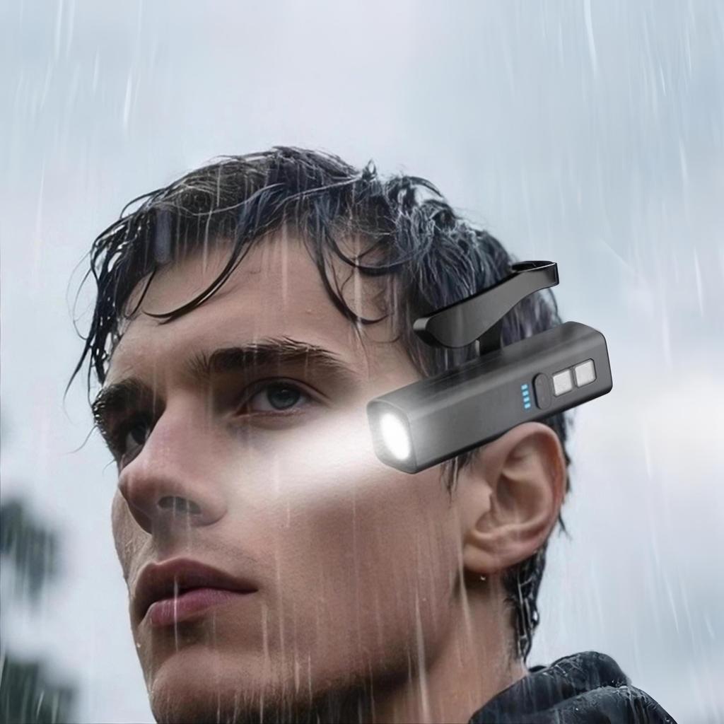Outdoor Head-Mounted LED Lamp with Motion Sensor Long Battery Life High Brightness Ear-Hanging Flashlight Multifunctional Headlamp for Night Fishing