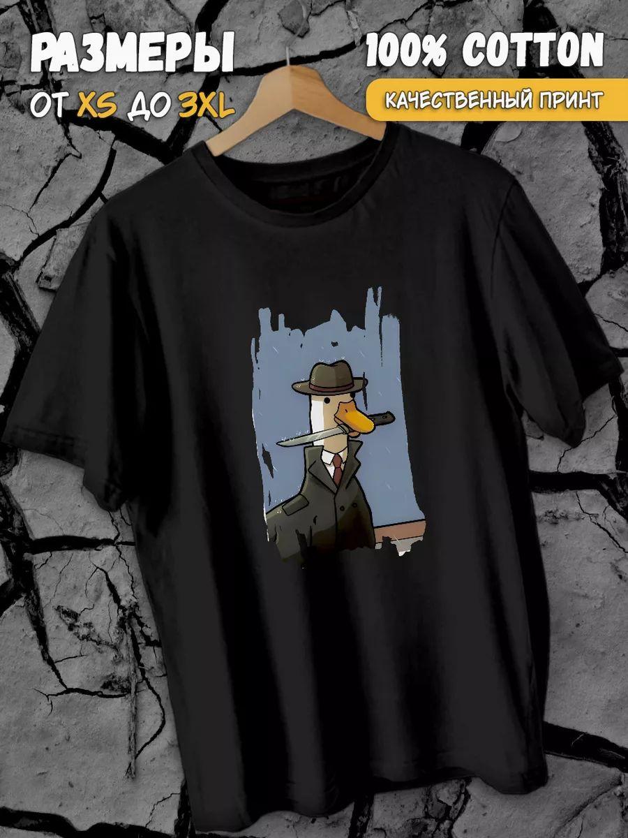 

Solid color T‑shirt with geese print 4XL