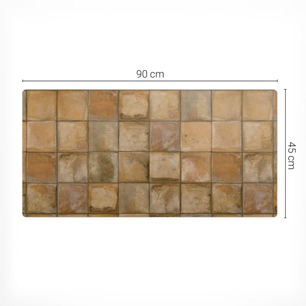 Desk Mat for Graphic Designers and Designers Rustic Tiles 90x45 cm