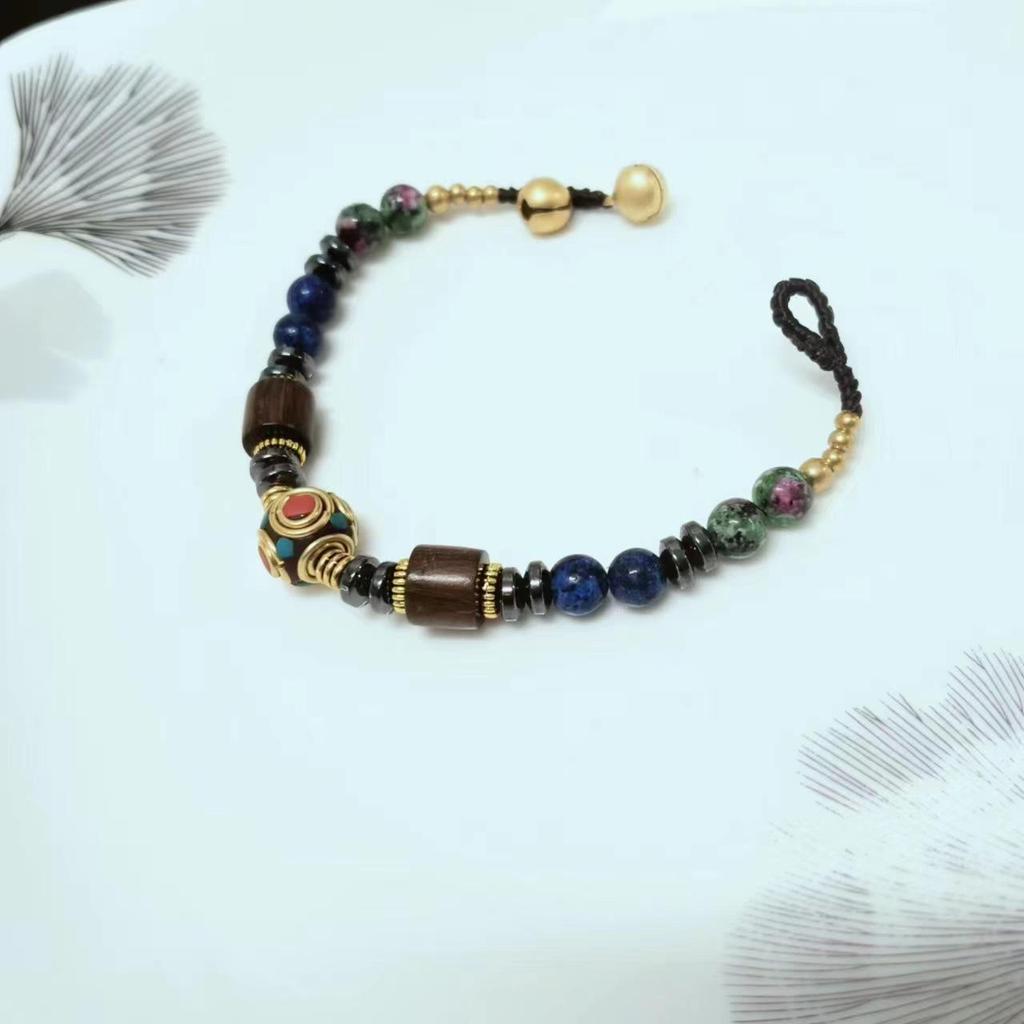 Handmade Chinese Retro Beaded Bracelet: Versatile Ethnic Style for Couples & Friends