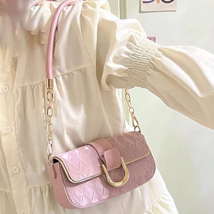 Li Cha's new high-end sense simple temperament small square bag single shoulder messenger bag fashionable versatile underarm bag women