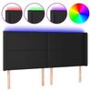 VidaXL Tête de Lit à LED Meuble de Chambre à Coucher Accessoire de Lit Double Tête de Cadre de Lit Intérieur Noir 3123870