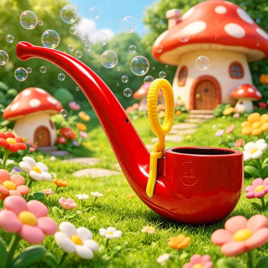 Soap Bubble Pipe 3D Printed Bubble Blower Wand Retro Style Bubble Maker for Kids & Adults Outdoor Backyard Play Fun