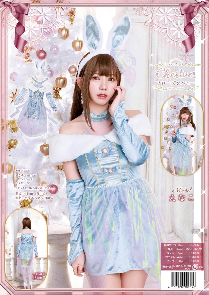 Clearstone Cherievere Frozen Bunny Christmas Cosplay Costume for Women (Blue)