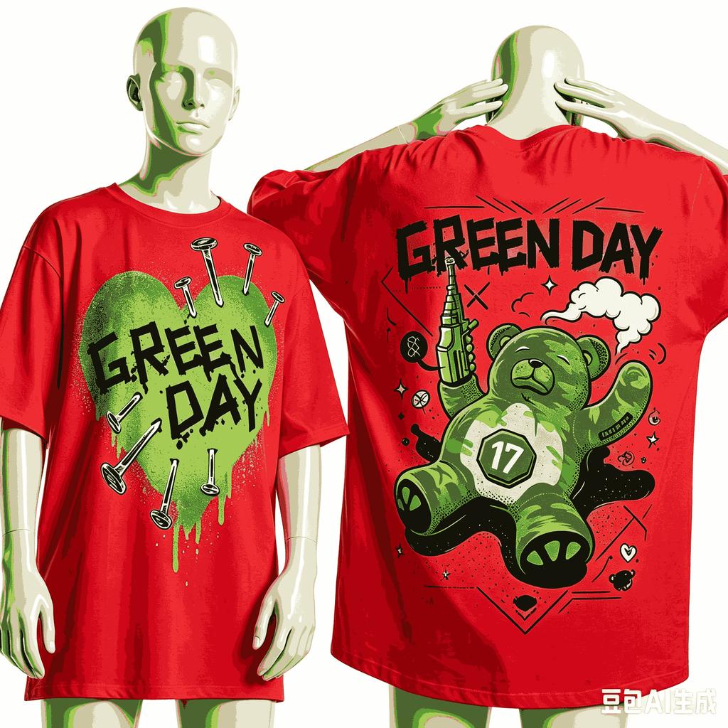 Green Day Hayran Hediyesi Tişört Unisex Unisex Harajuku Oversize Unisex Kısa Kollu Sokak Giyimi Yüksek Kalite Çiftler Rahat Yumuşak