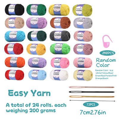 Fenrry 200g Yarn Crocheting for Beginners Yarn Easy Yarn with Easy-to-See Stitches Stitch Marker Big Eye Blunt Needle
