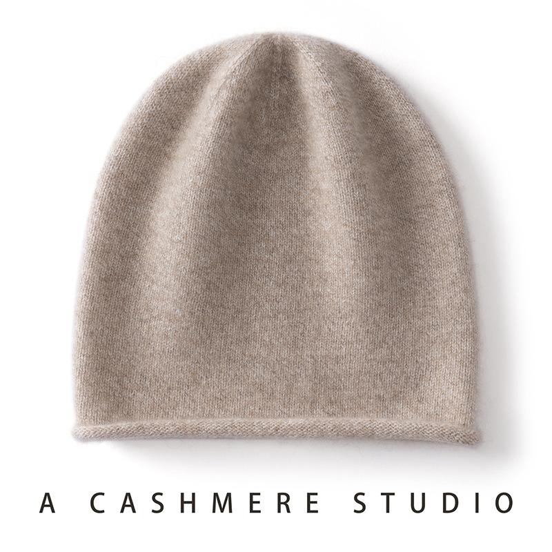 New% Pure Cashmere Hat Autumn and Winter Men's and Women's Pullover Ear Protection Knitted Headgear