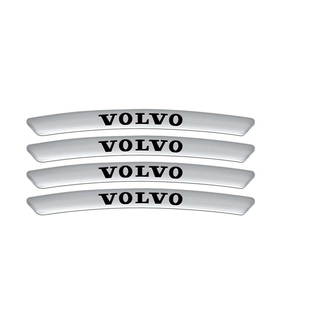 Estilo de Carro 4 Peças Alumínio/Fibra de Carbono Adesivos Decorativos para Aro de Carro Para Volvo Rdesign XC60 XC90 V40 V50 V60 S40 S60 T6 AWD S80L XC40