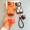 Leather Lanyard Phone Case Suitable For iPhone 17 Pro Max Cartoon 16 Pro Universal Pendant 15 14 13 Anti-Drop Protective Case