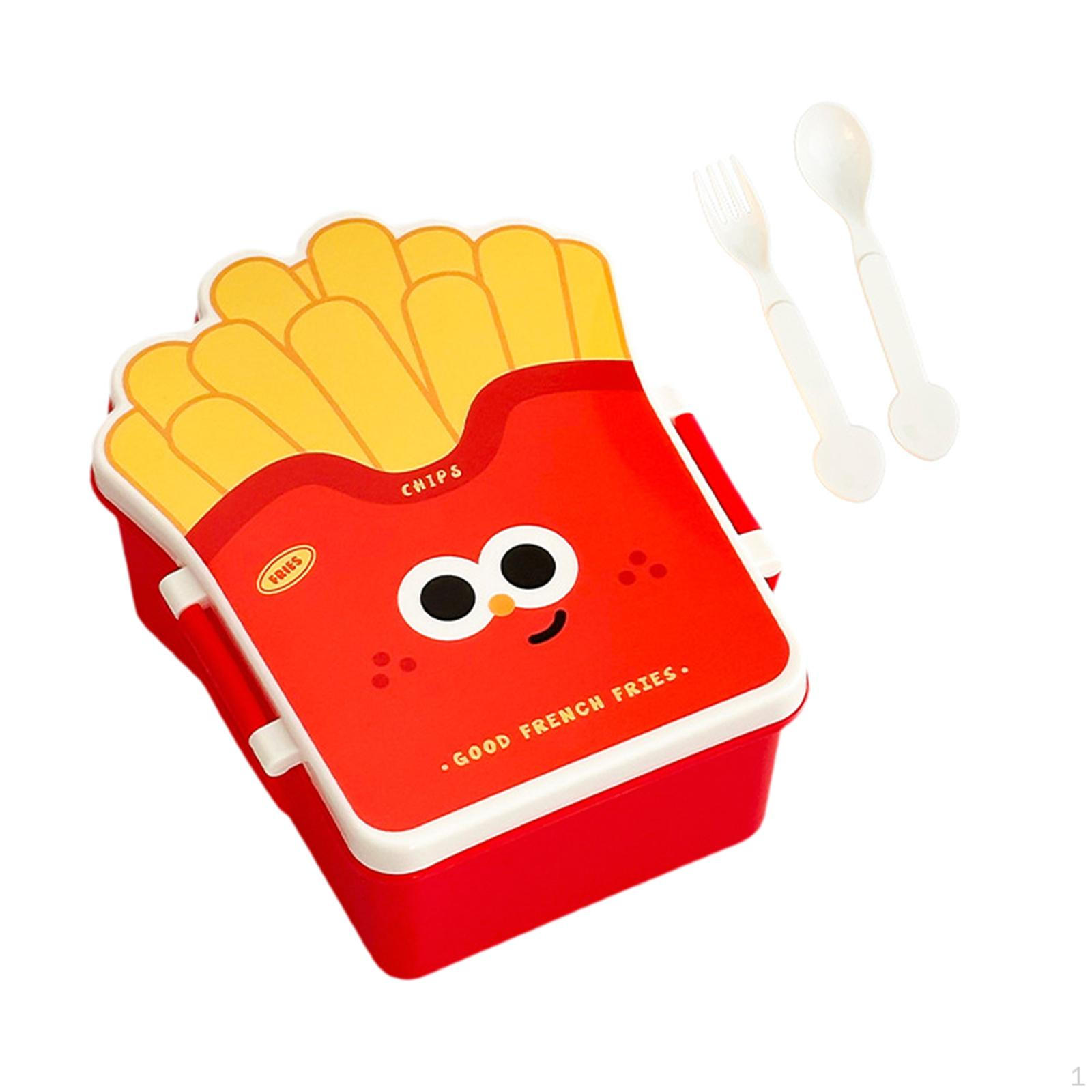 

Симпатичный контейнер для еды для ланча для взрослых и детей, многоцелевой портативный контейнер для хранения еды Bento Fries