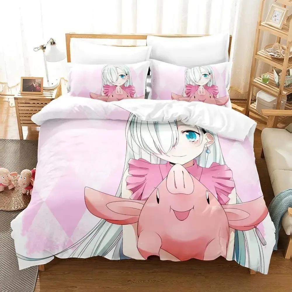 Escanor The Seven Deadly Sins Comfortable Duvet Quilt Cover Pillowcase Bedding Set Children Bedroom Decoration Home Textile