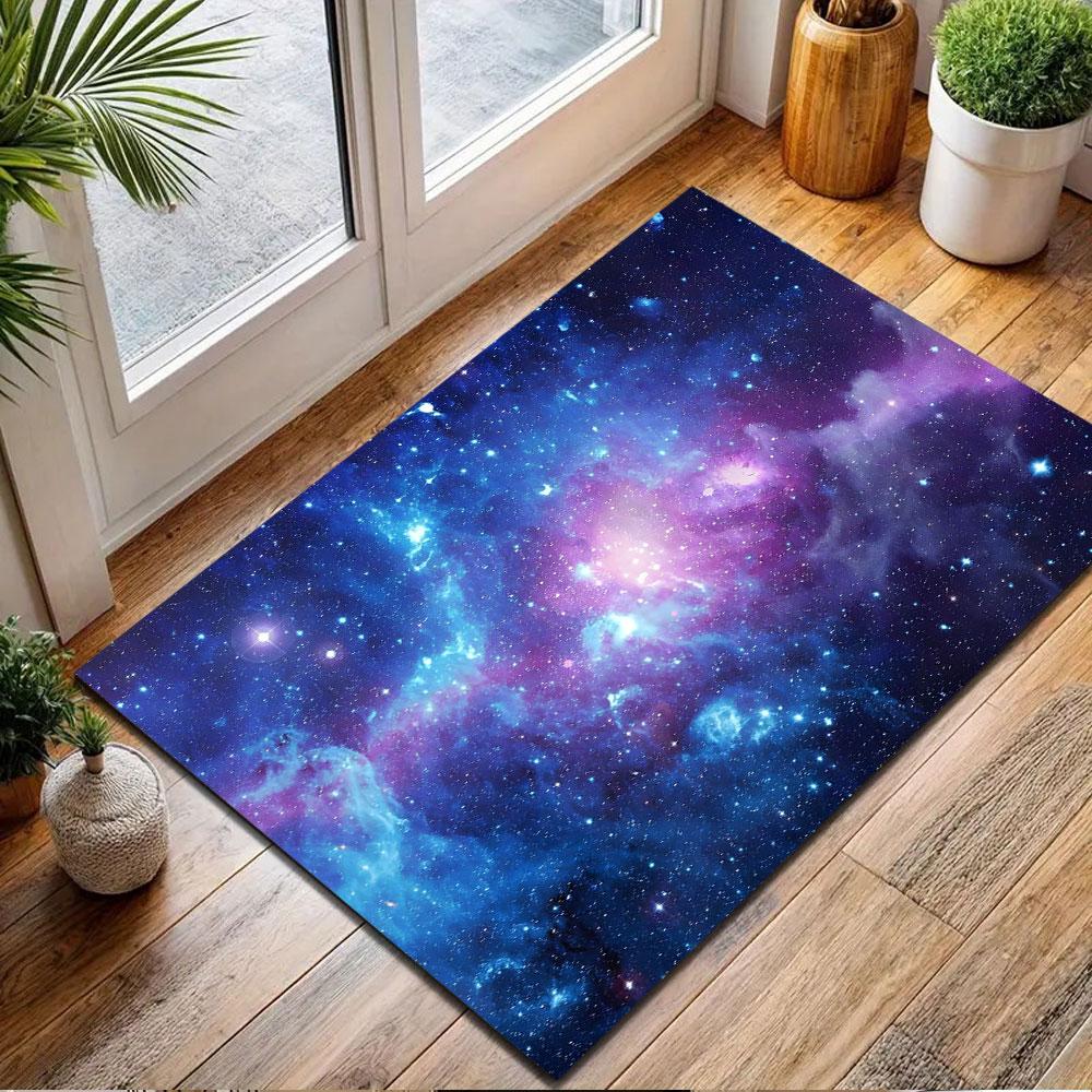 Cosmic Nebula Galaxy Design Patterned carpet, non slip mat suitable for living room and bedroom sofas