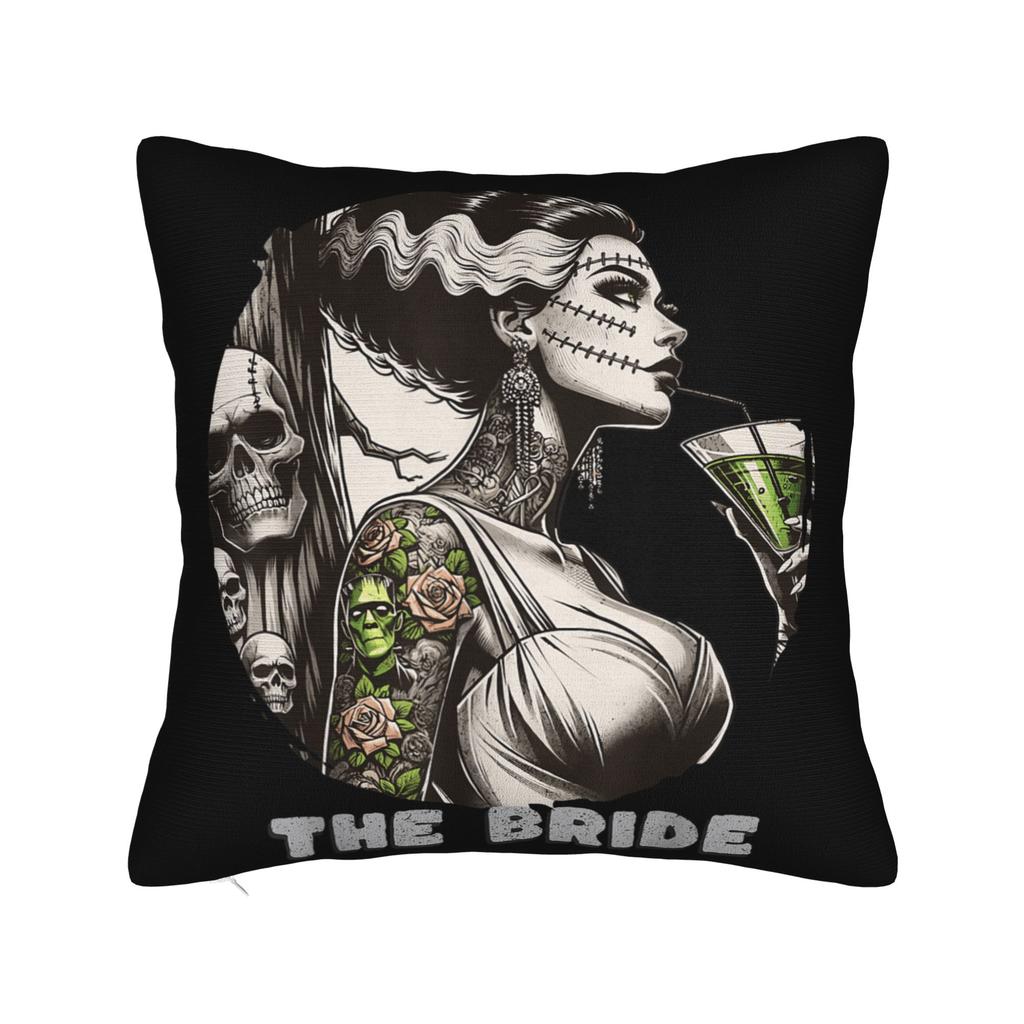 Frankenstein Monster Bubble Gum Funny Halloween Pillow Cover  Soft Cushion Cover Funny Pillow Case For Sofa Home Decoration