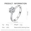 S925 Sterling Silver Moissanite Six-Prong Zircon Engagement Ring for Women – Romantic Bridal Jewelry