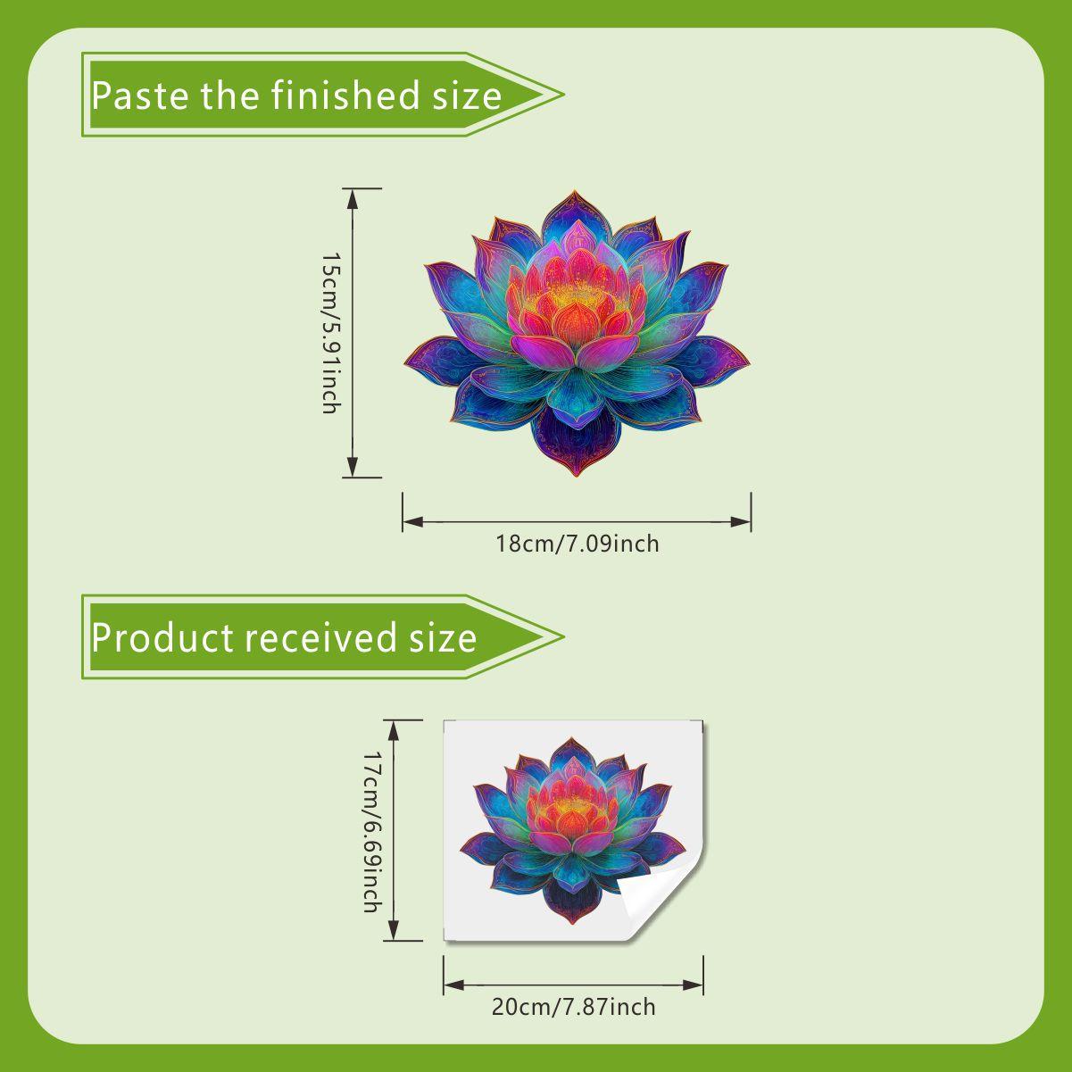 

Красочные светящиеся наклейки на унитаз в виде лотоса, креативные флуоресцентные наклейки для украшения ванной комнаты 20*17cm