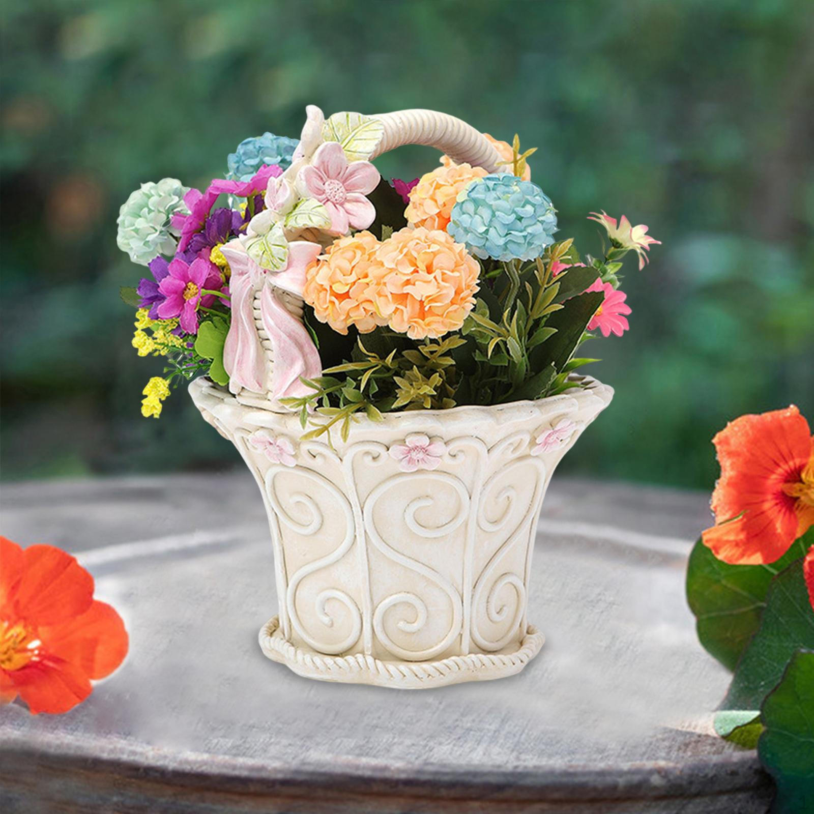 European Flower Pot Decorative with Drainage Hole Garden Pots Traditional Classic Planter for