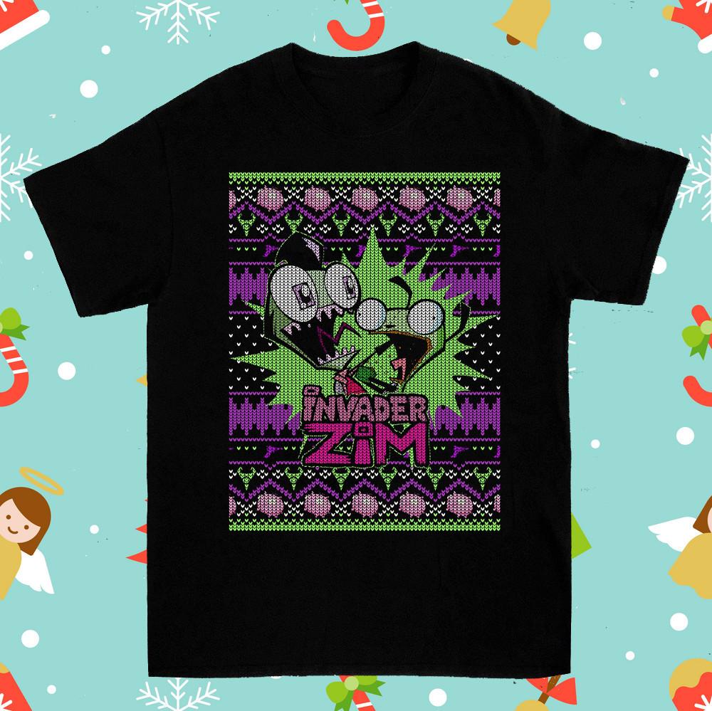 Уродливая Рождественская футболка Invader Zim Унисекс Футболка Смешной Подарок Размер S-4XL CO249 Унисекс Футболка S