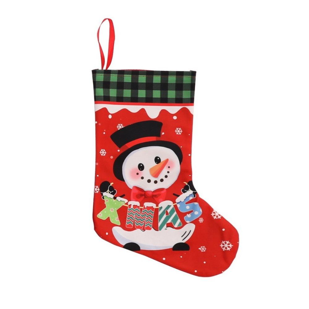 Cloth Christmas Stockings Multicolor Large Capacity Xmas Stocking DIY Durable Christmas Decorations Bag Tree Decoration
