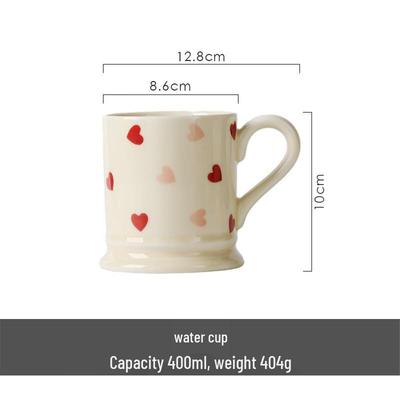 ZISIZ Love Heart Ceramic Dinnerware Set