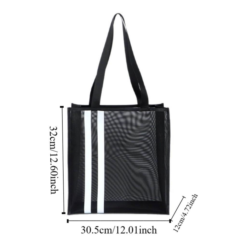 Fashion Clear Tote Bag Nylon Mesh Large Capacity Handbag Transparent Single-shoulder Bag for Women