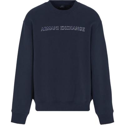 FW24 ASV Series Letter Logo Print Loose Fit Crew Neck Pullover Long Sleeve Sweatshirt Men Sweatshirt Navy-Blue 6DZMBA-ZJADZ-1510