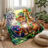 Golden Unicorn in Sunlit Forest Theme blanket Lightweight Warm Flannel Blanket Decorative Throw Blanket for Home Decoration