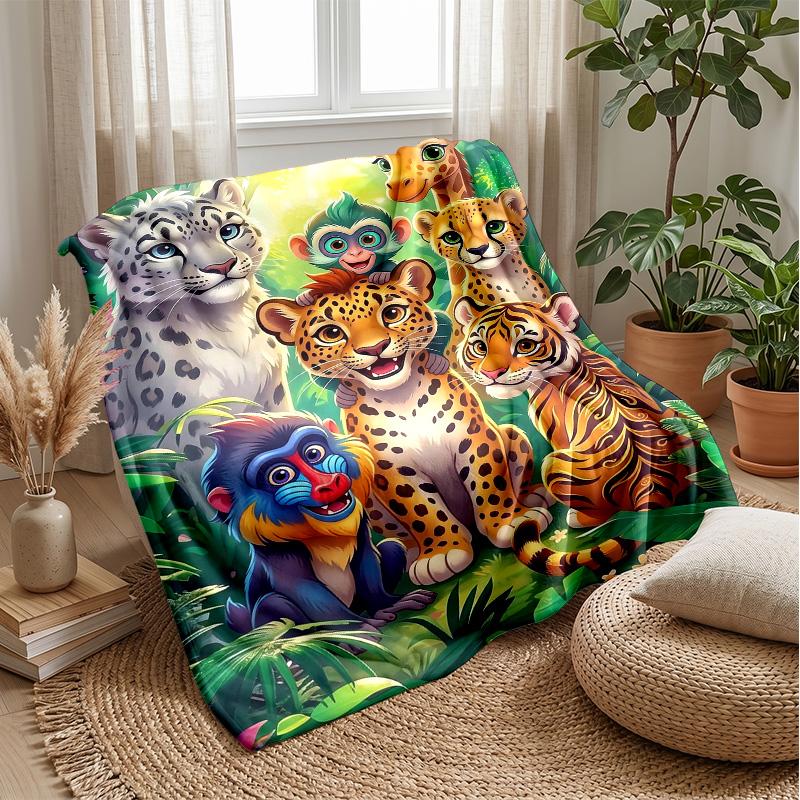 Golden Unicorn in Sunlit Forest Theme blanket Lightweight Warm Flannel Blanket Decorative Throw Blanket for Home Decoration