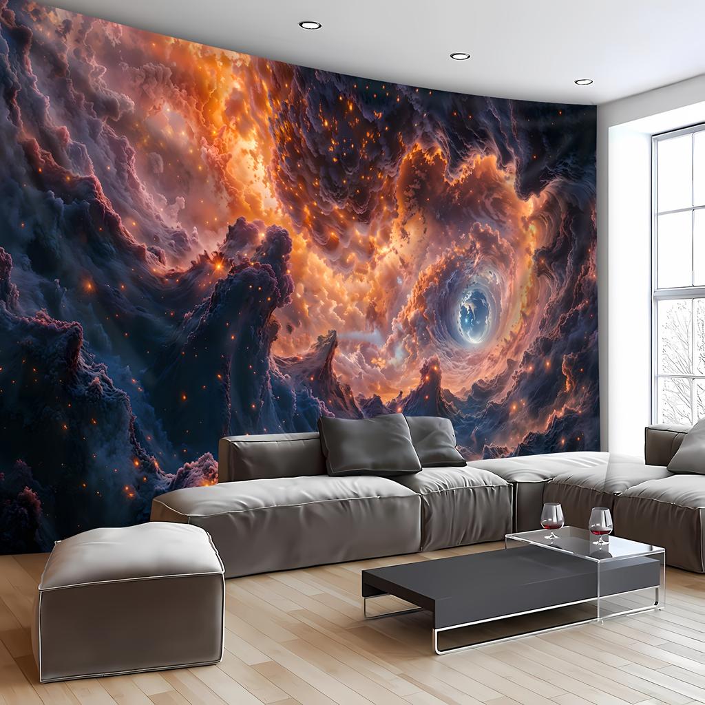 1pc Cosmic Galaxy Tapestry Ultra Large Cosmic Galaxy Vortex Wall Tapestry Stunning Cloud Layer Landscape Polyester Backd