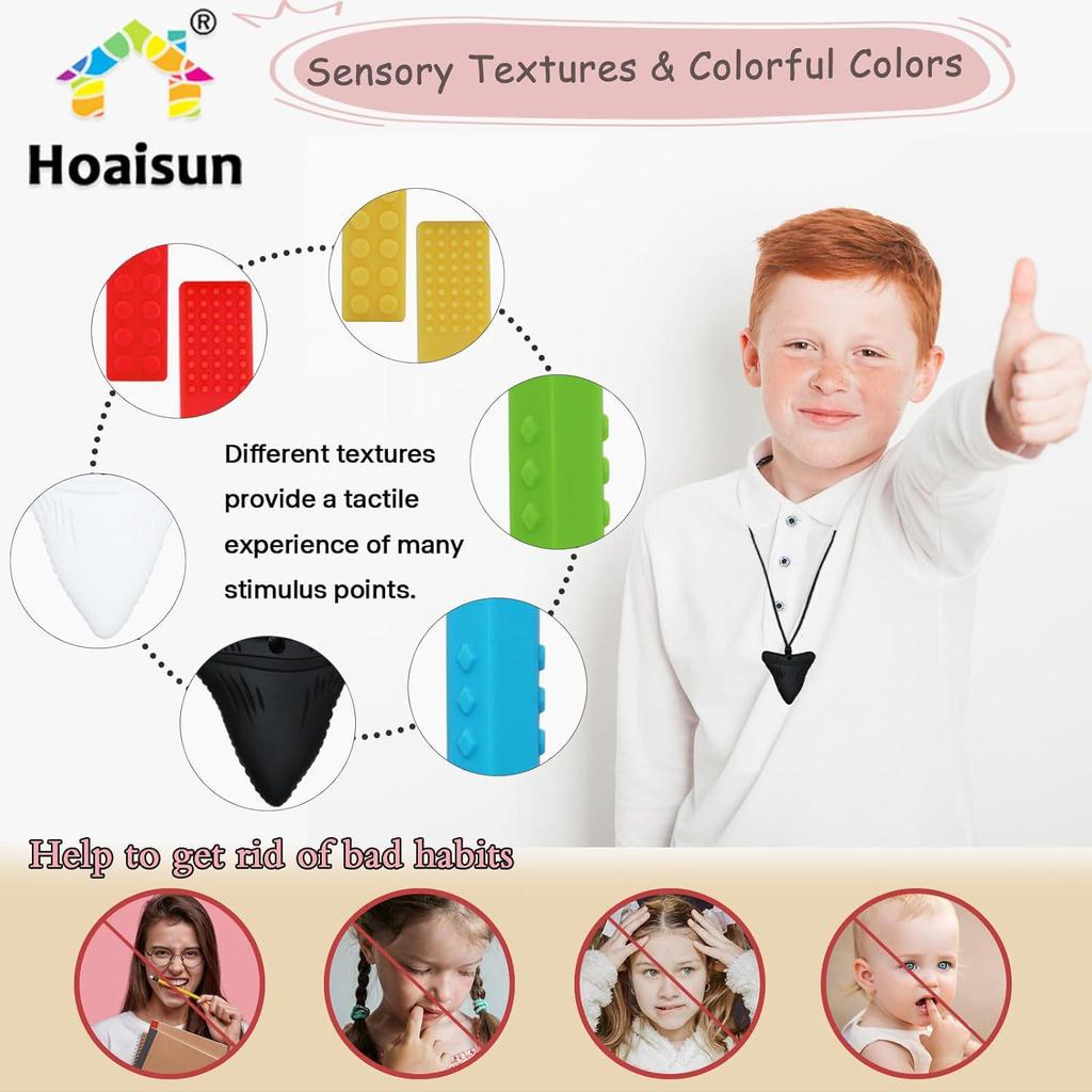 Collana in silicone per la dentizione: Blocchi da Costruzione Educativi e Ciondolo Sensoriale da Masticare per Neonati