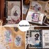 30pcs/pack Unrepeated Patterns Vintage Lace Stickers Black Ink White Ink Various Lace Boarder Sticker Card Journal Scrapbooking
