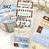 Soft Color Tape Writable Labels Washi Roll, Decorative Patterns Art Craft Smudge Proof Sticker Masking for Scrapbook, Journals, Planners, Card Making