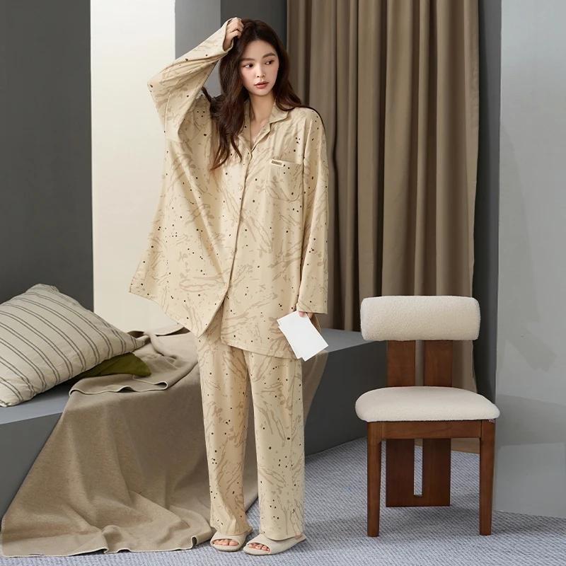 Set Pigiama da Donna Pigiama Caldo Maniche Lunghe Pantaloni Lunghi Autunno e Inverno Pigiama Casual Pigiama Morbido Pigiama Comodo Ragazze Comode