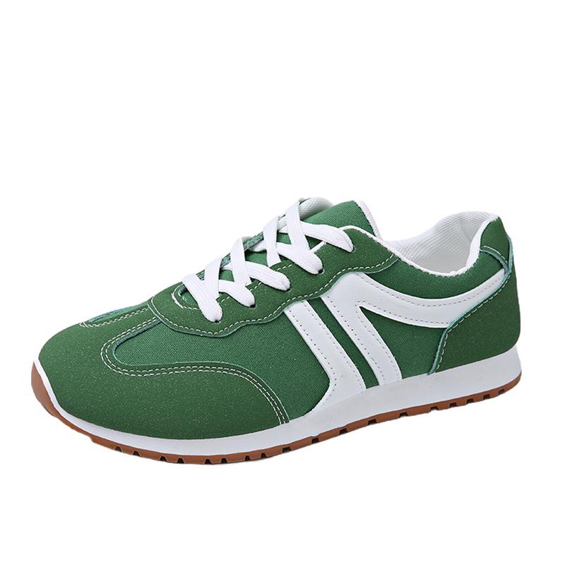 

Весна 2025 новые модные повседневные спортивные женские туфли большого размера на шнуровке, цветные, для улицы, одинарные женские туфли 43 зелёный