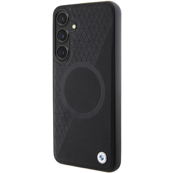 Bmw Bmhms24M23Rtpk S24+ S926 Czarny/Black Hardcase Signature Leather Half Textured & Circle Magsafe