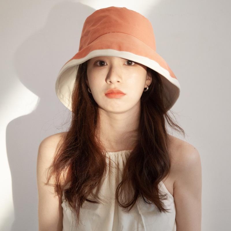 Damen Outdoor UV-Schutz Sonnenhut Frau Sommer Visier Fisherman Cap Mädchen Täglich Feste Eimer Hüte Mode Breite Krempe Sonnenhüte