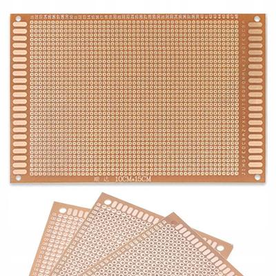 Tek Taraflı Prototip Kartı 100 x 150 mm – THT Devreleri İçin | Delik Aralığı 2,54 mm | 4 Montaj Deliği
