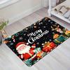 Merry Christmas Santa Reindeer Welcome Doormat,Flannel Anti-Slip Washable Fade-Resistant Rug for Indoor Outdoor Multi-Room Decor
