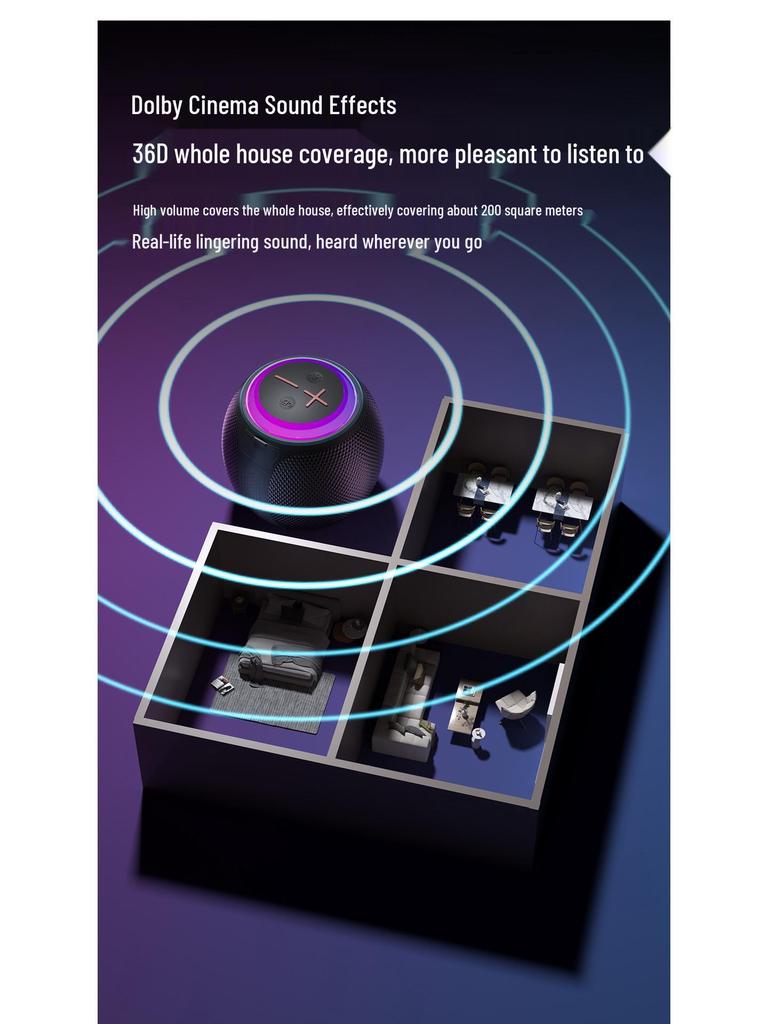 Portable Bluetooth Speaker with Colorful Lighting and Subwoofer for Outdoor Parties (Bluetooth 5.3)