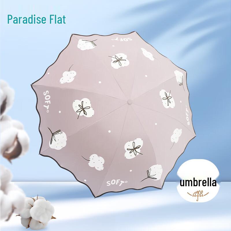 Heaven Tri-fold UV Protection Floral Sun & Rain Umbrella