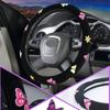 Universal 38cm Butterfly Flower Embroidery Car SUV Interior Steering Wheel Cover