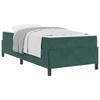Bed Frame with Mattress Dark Green 90 x 200 cm Fabric