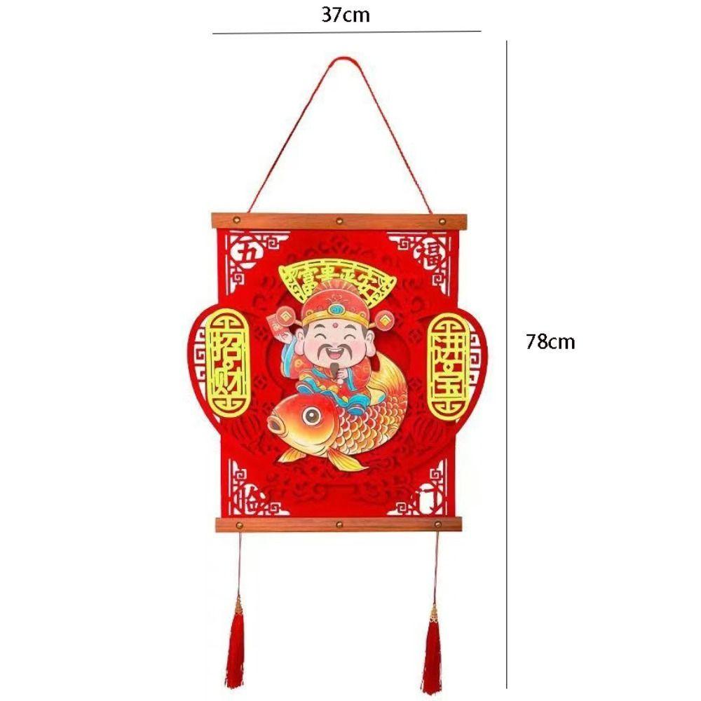 Traditional Shaking Head God Pendant Reusable Creative Spring Festival Pendant Exquisite with Tassel New Year Ornaments Entrance