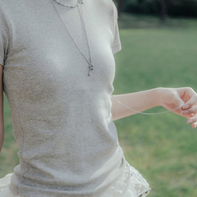 

HIGHSCHOOLDISCO Star Point Long Drop Necklace free