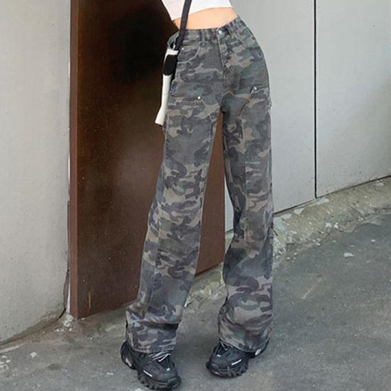 

Стильные джинсовые брюки с несколькими карманами одеваются мягкие женщины прямые джинсы с широкими штанинами уличная одежда