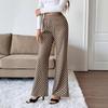 YYFS Women's Fashion Casual Plaid Print High Waist Trousers Pants & Capris