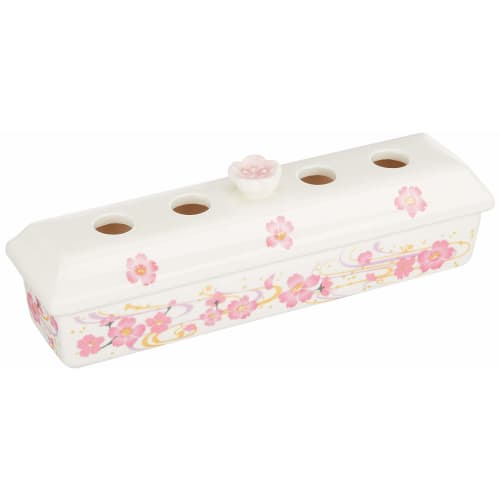 Seto Pottery Incense Case, Incense Holder, for Incense Sticks, Obon, Buddhist Altar, Memorial Service, Seto Ware, Incense Burner Plate, Cherry Blossom